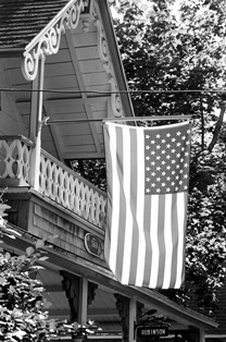 Flag hanging from Cottage at Martha's Vinyard