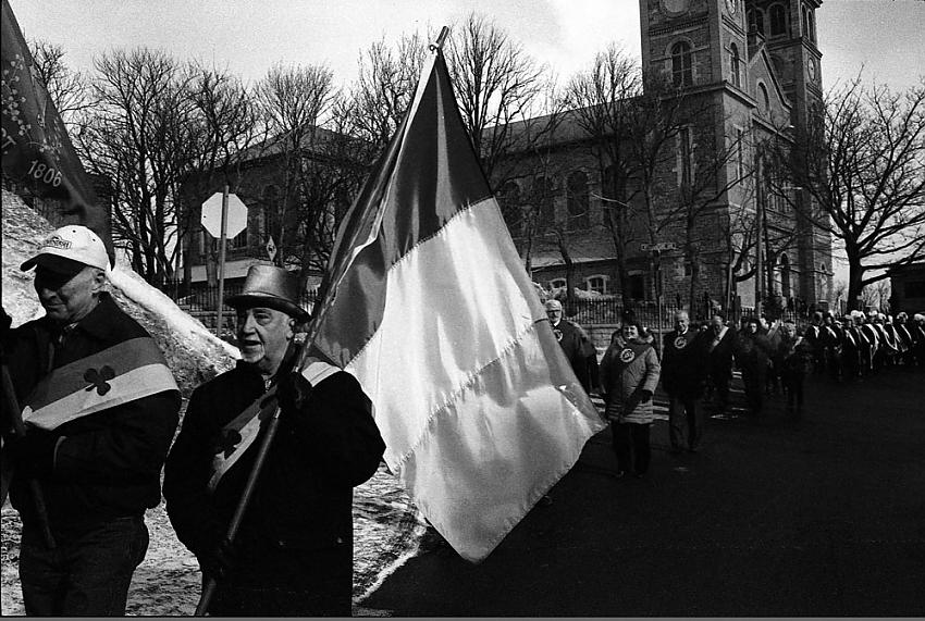 Flagbearer, St. Patrick's Day Parade; St. John's Nfld. 2014