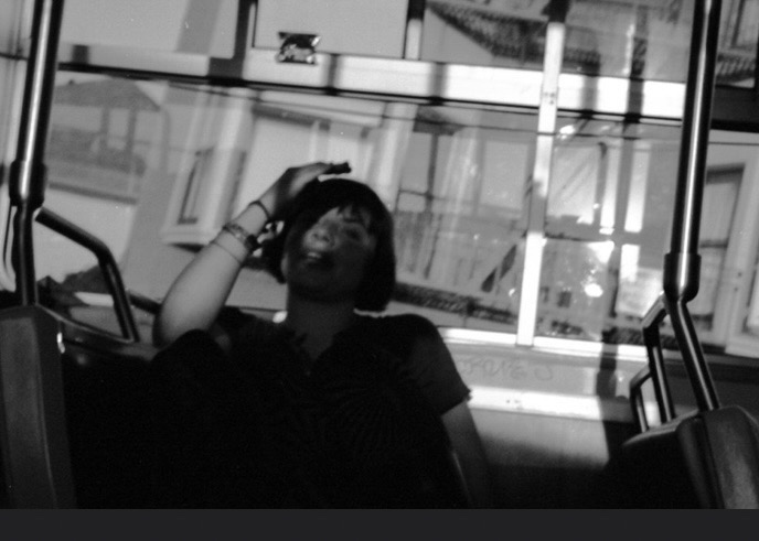 Girl on a bus