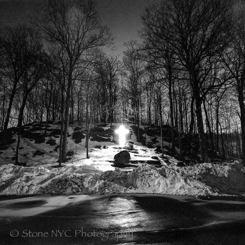 Glowing Cross on a Hill
