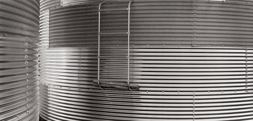 Grain Bin and Ladder
