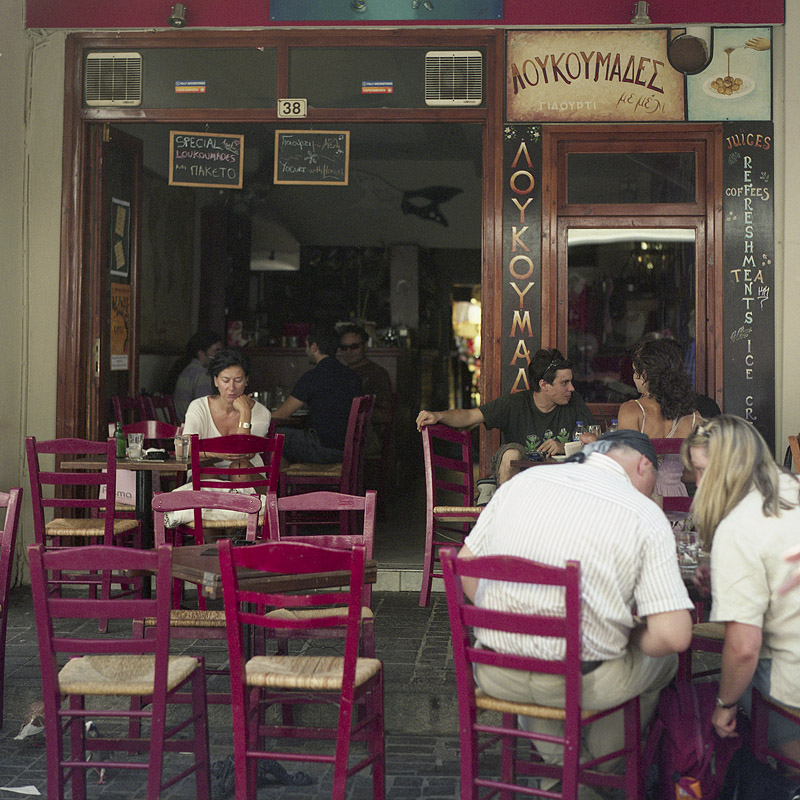Greek resort cafe