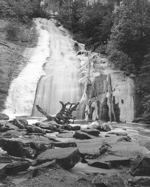 Helton Creek Falls, winter freeze