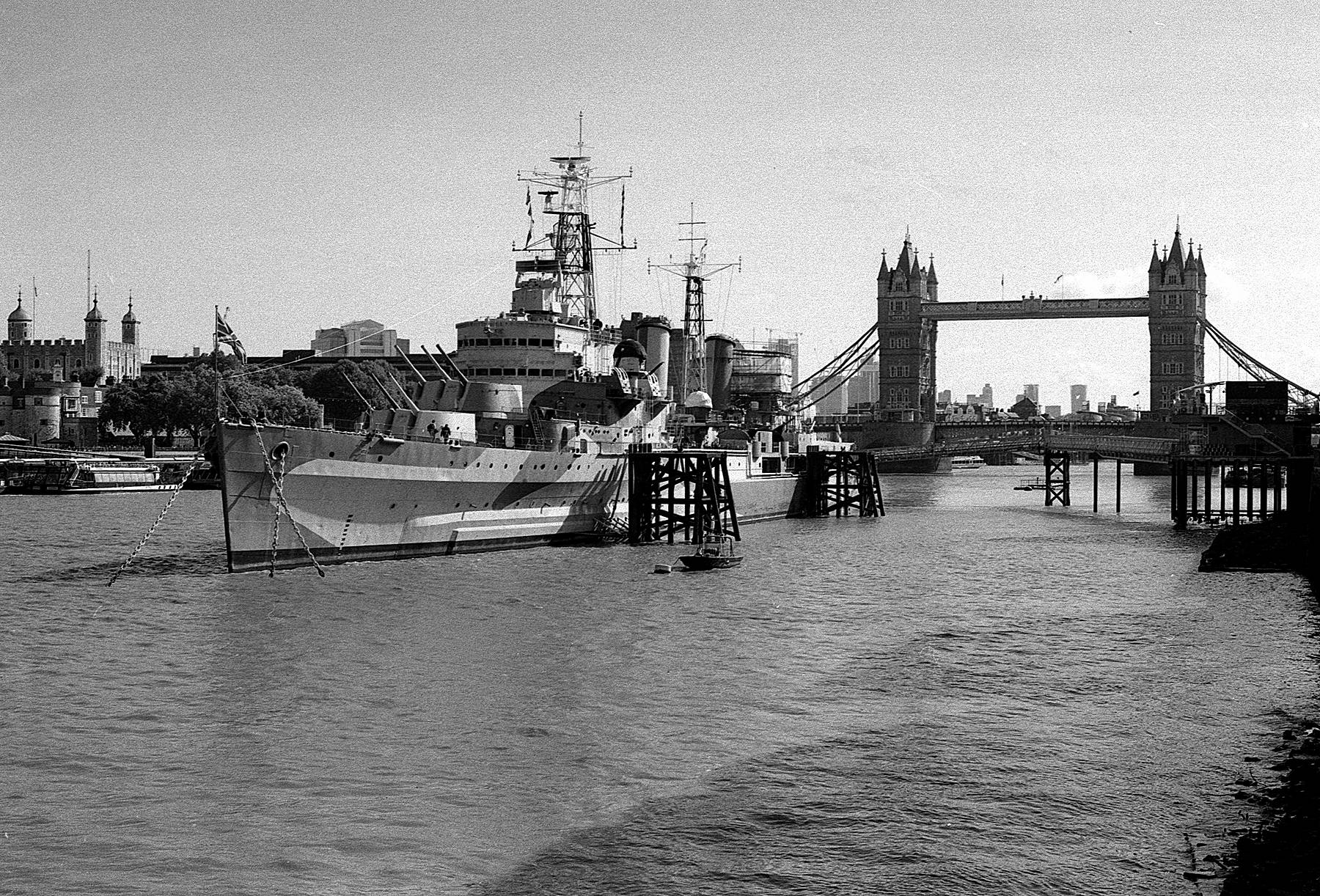 HMS Belfast and Tower Bridge, London