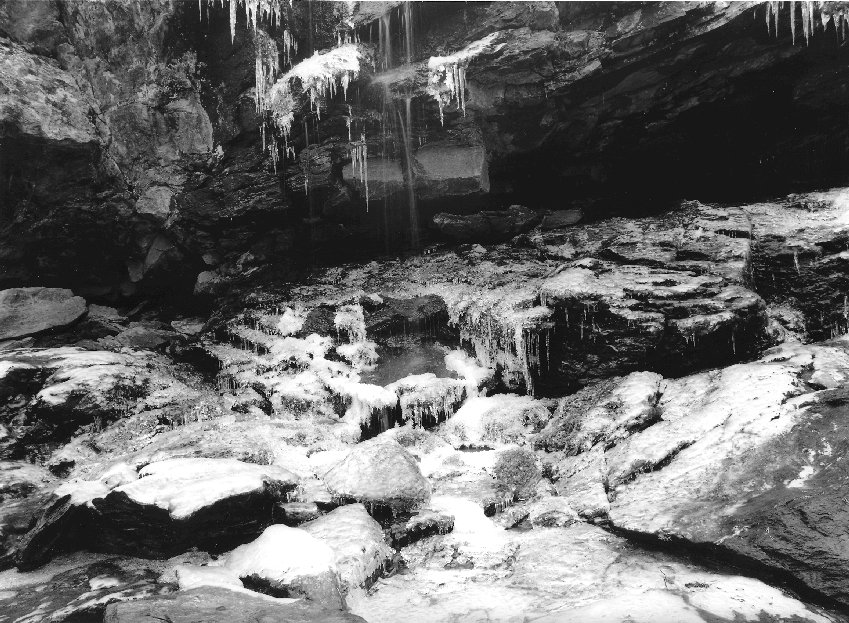 Ice on rocks