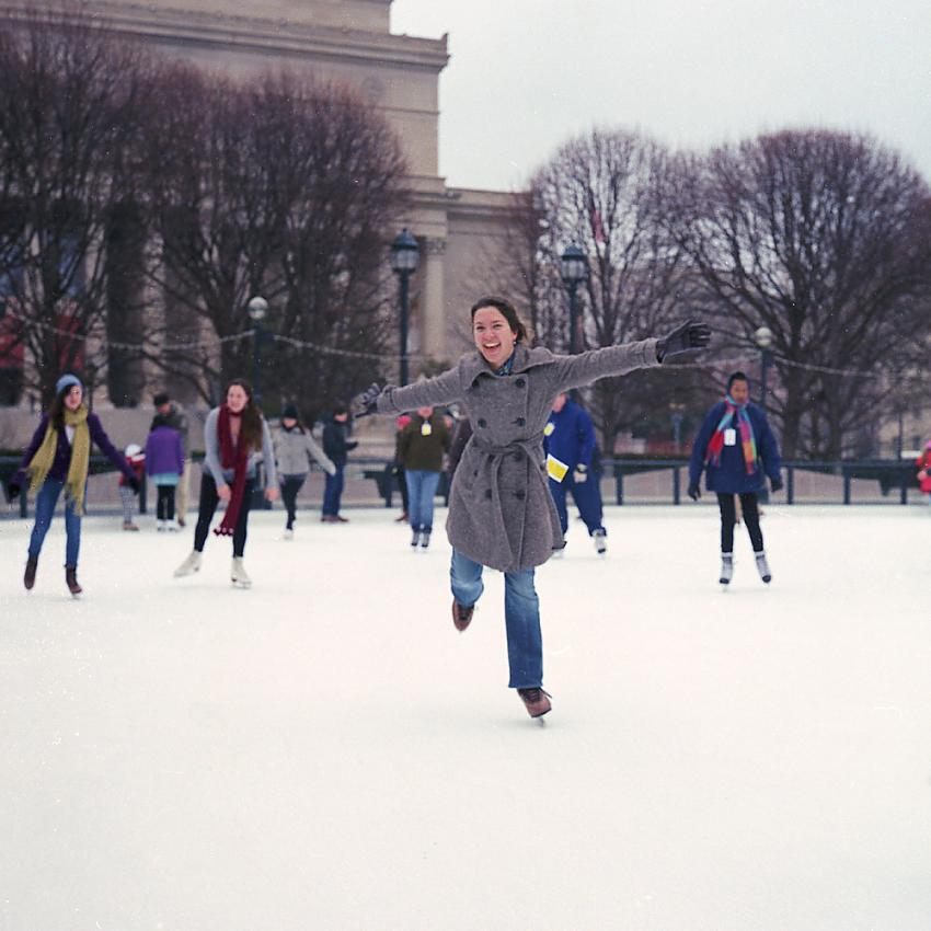 Ice Skating, sculpture garden skating rink, National Mall, Washington DC
