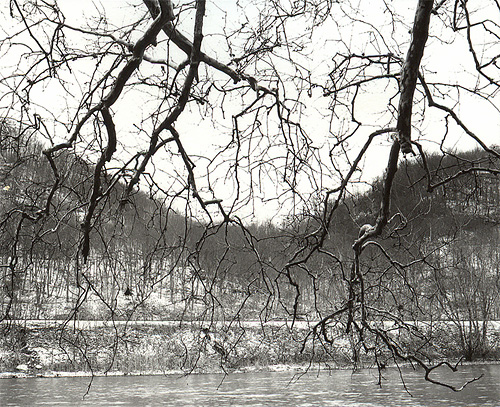 Kiski River and Rail in Snow