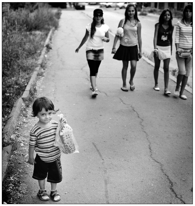 Krum, the house and the lasses from the hood