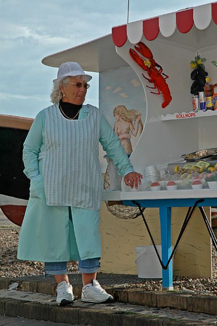 lady fishmonger, brighton seafront