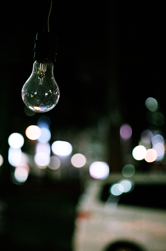 light bulb in the dark