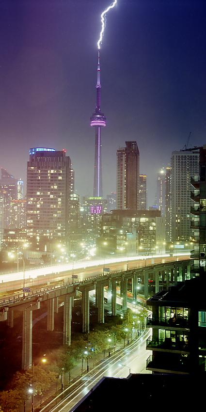 Lightning Strike, CN Tower, Toronto