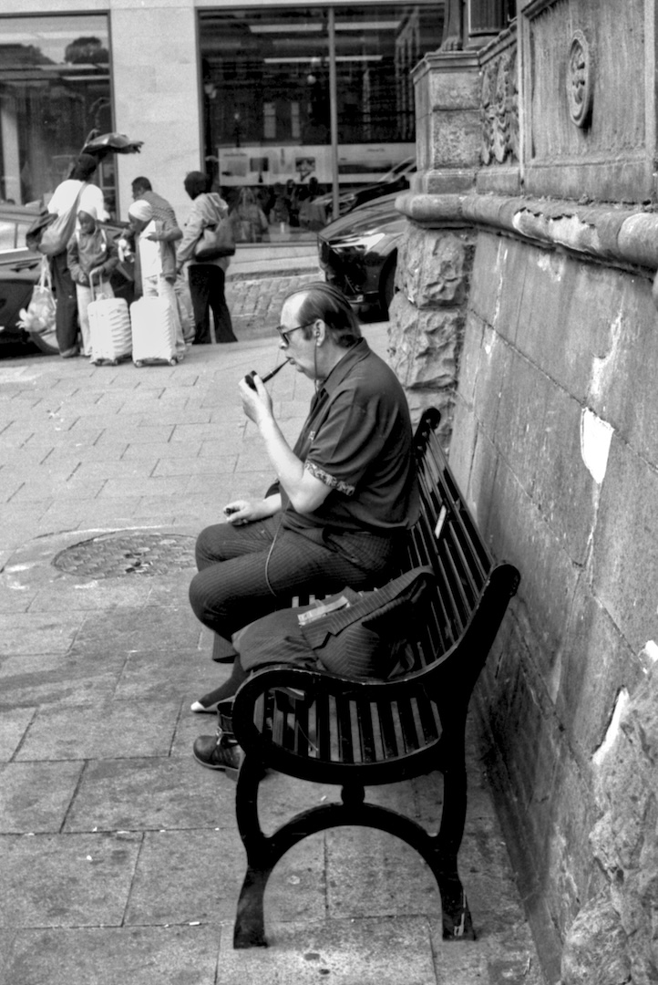 Man smoking a pipe