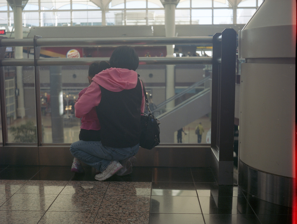 Mary and Alyssa at the airport