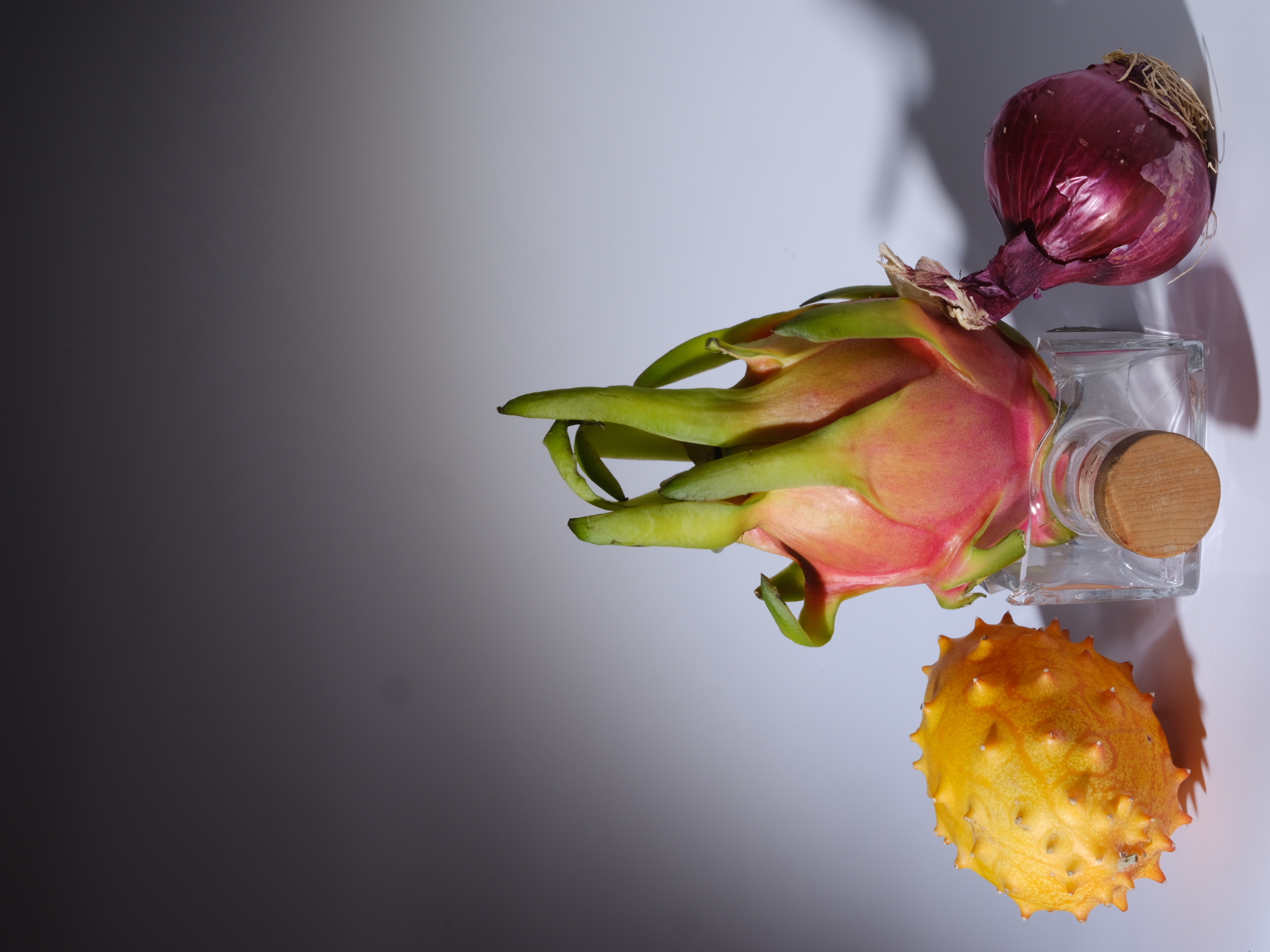 Melon, Dragonfruit, Onion, Glass Bottle