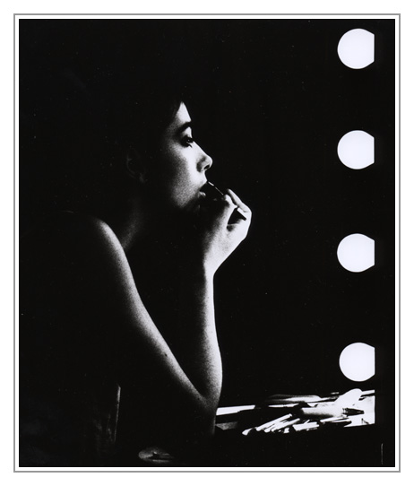 Model and lipstick, experiment with direct positive paper.