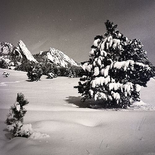 Moonlight on the Flatirons