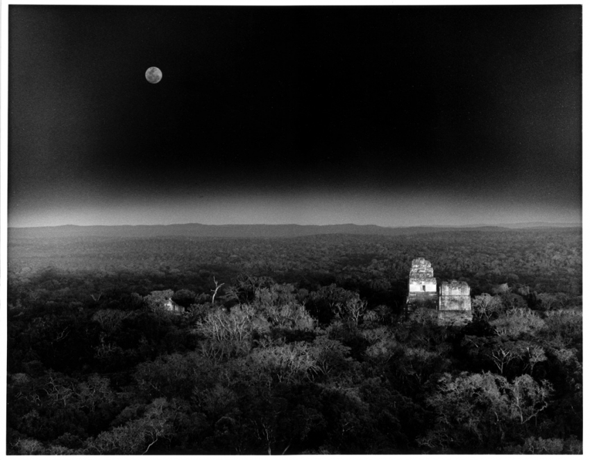 Moonrise, summer solstice, Tikal