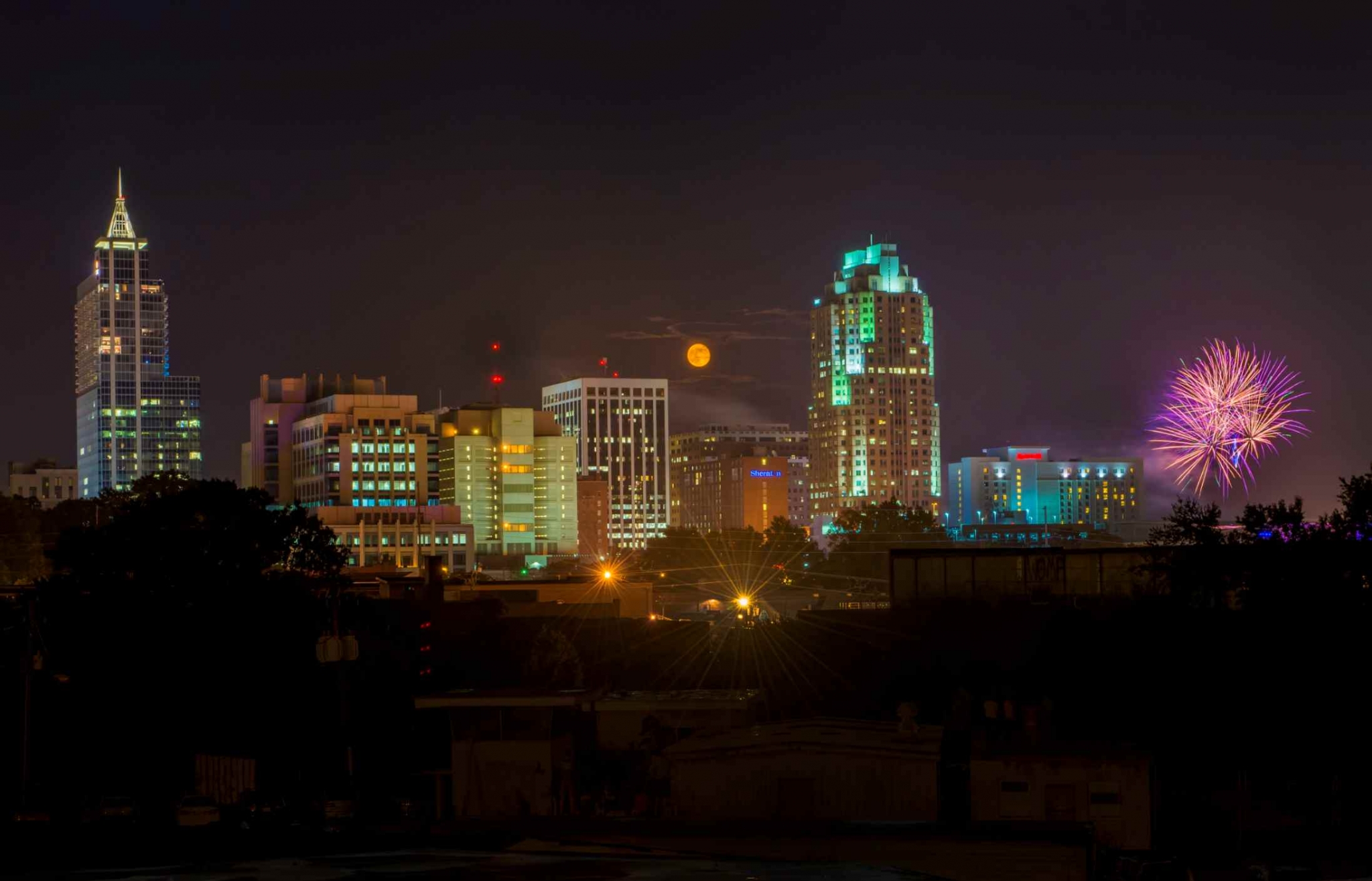 Moorrise over Raleigh, NC