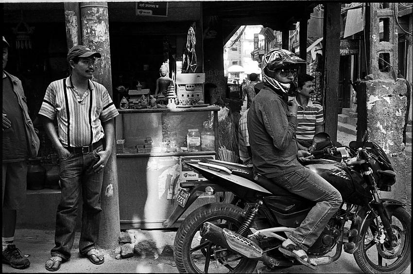Motorcycle and Buddha; Kathmandu, Nepal (2012)