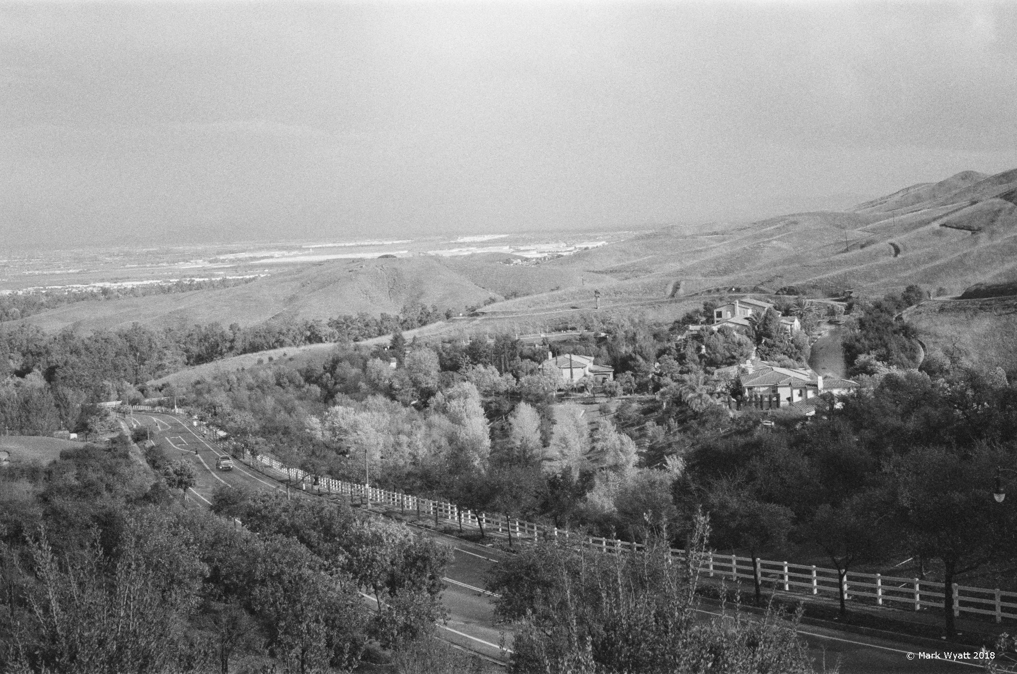Nestled in hills