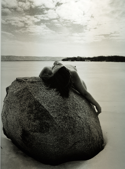 Nude on pink rock