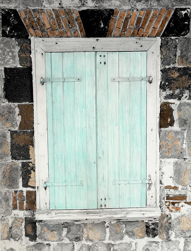 Old Window, St Barth (hand-colored)