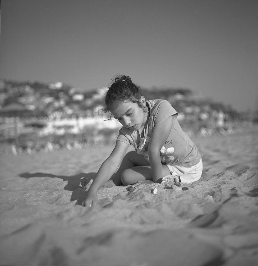 On the beach.