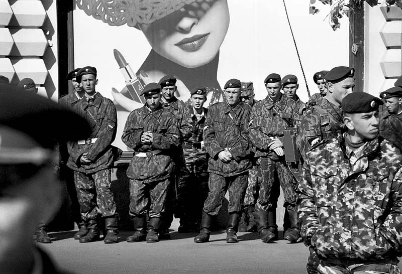 On the corner of the Red Square, Moscow. Victory Day.