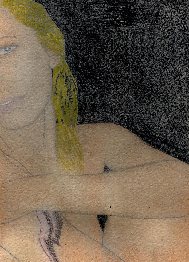One Eye- Liquid Light/oil/pencil