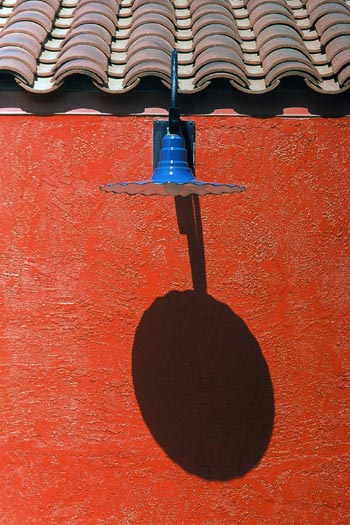 Orange Wall with Lamp