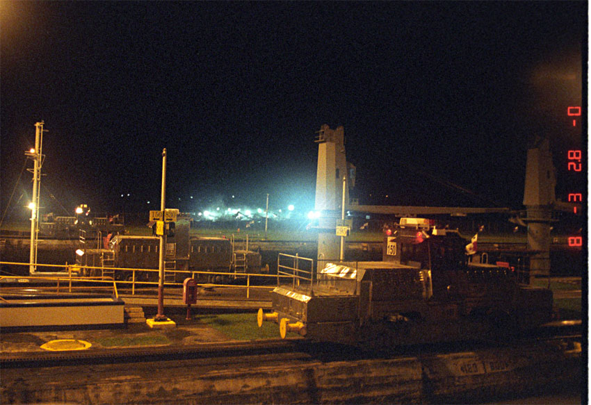 Panama Canal-night crossing West-East
