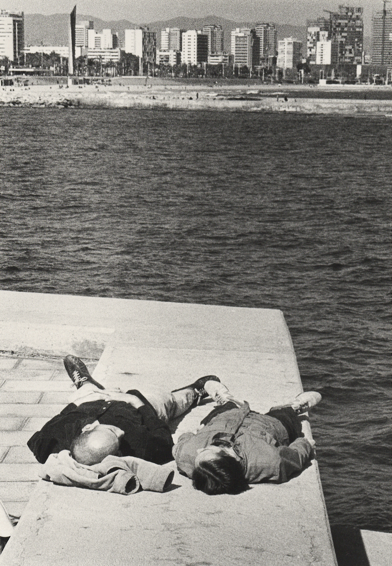 People on a pier, Barcelona