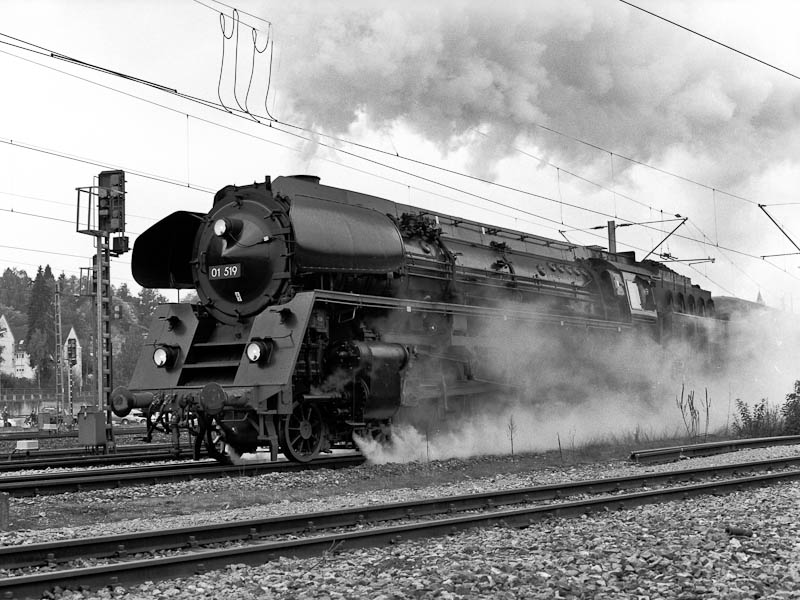 Pulling out of the station.