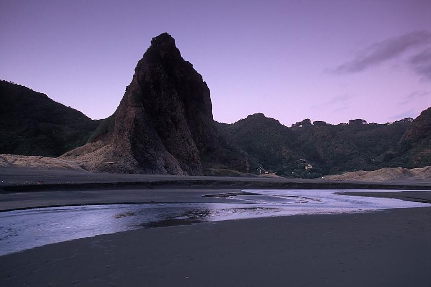 Purple sky at the beach