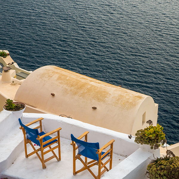 Relaxing in Santorini