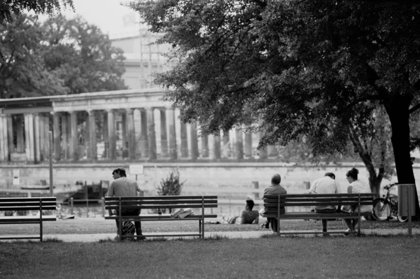 Resting on a bench