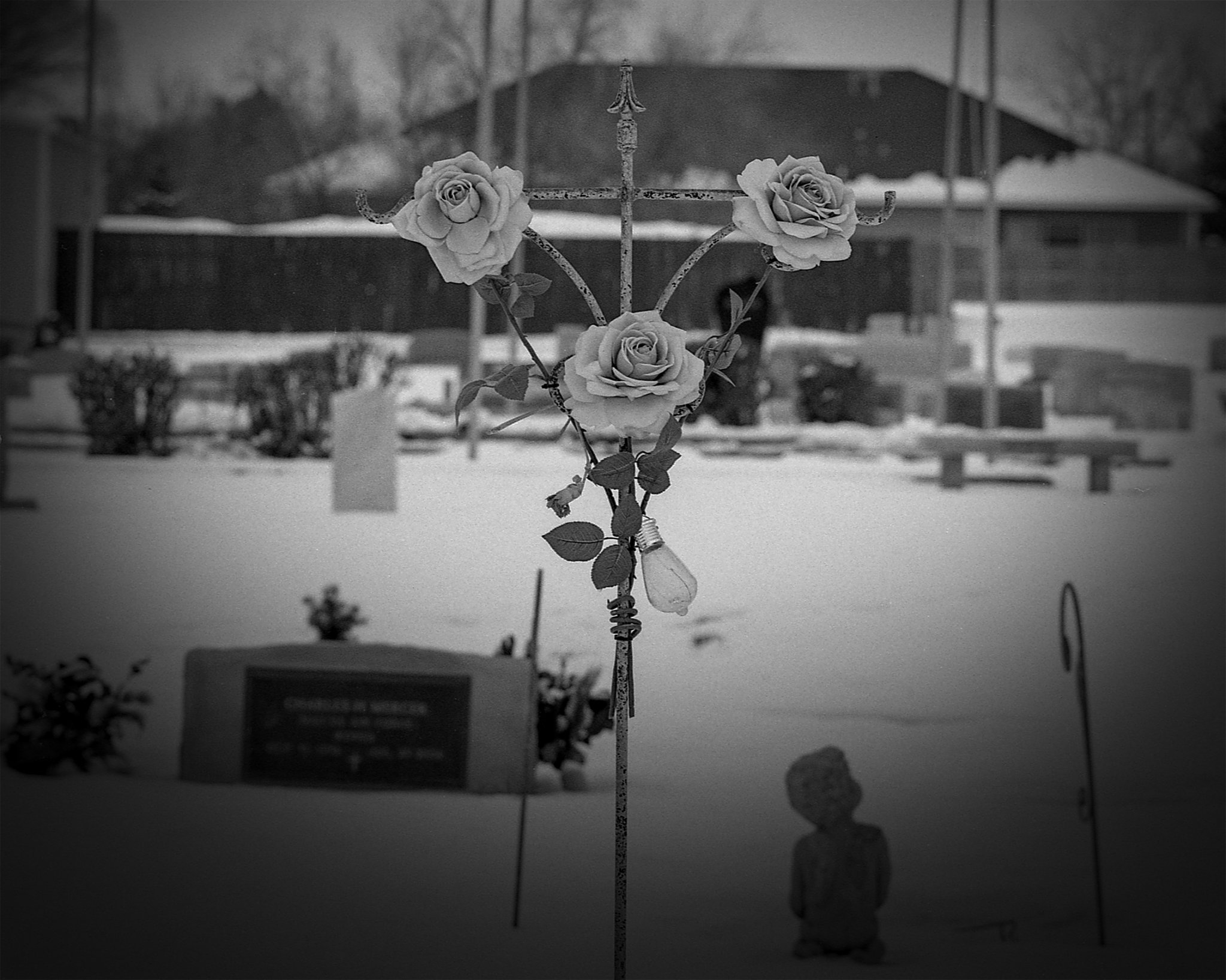 Rose Cross Grave Marker