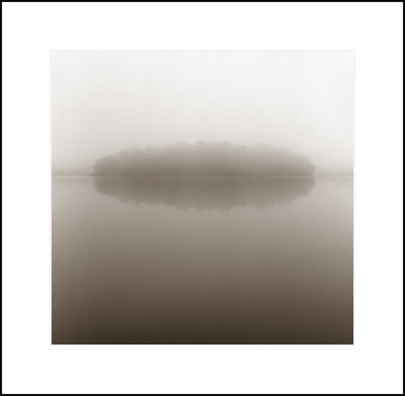 Round Lade Island in fog