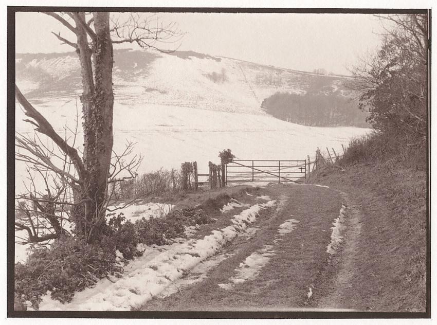 Salt print South Downs with snow