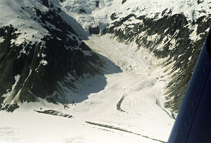 Sawyer glacier aerial view