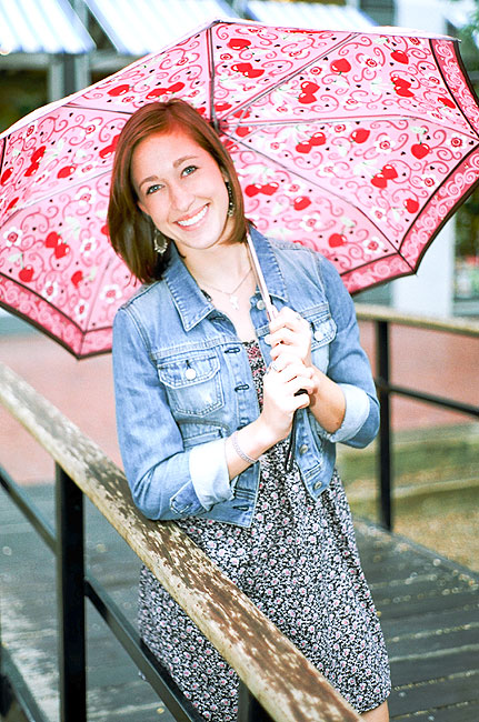 Senior Portrait in the Rain