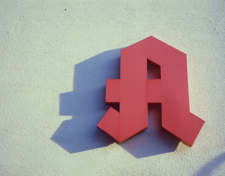 Shadow of 'A' Letter