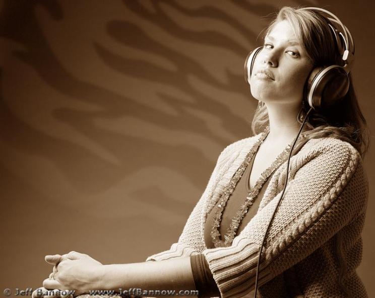 Shannon with Headphones