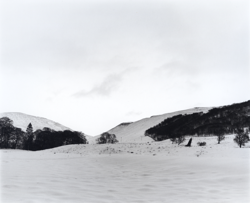 Snow on rolling hill
