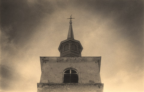 Spire of Les Contamines church