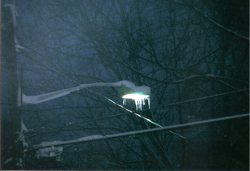 Street light with icicles...