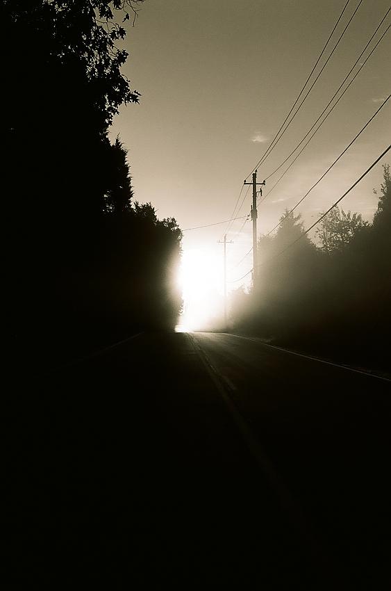 Sun rise over the road home