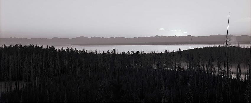 sunrise over lake yellowstone