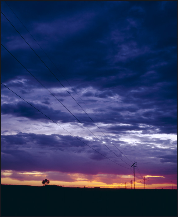 Sunrise via powerlines