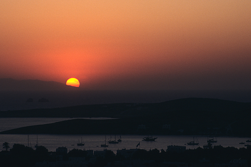 Sunset Over Parikia Harbour